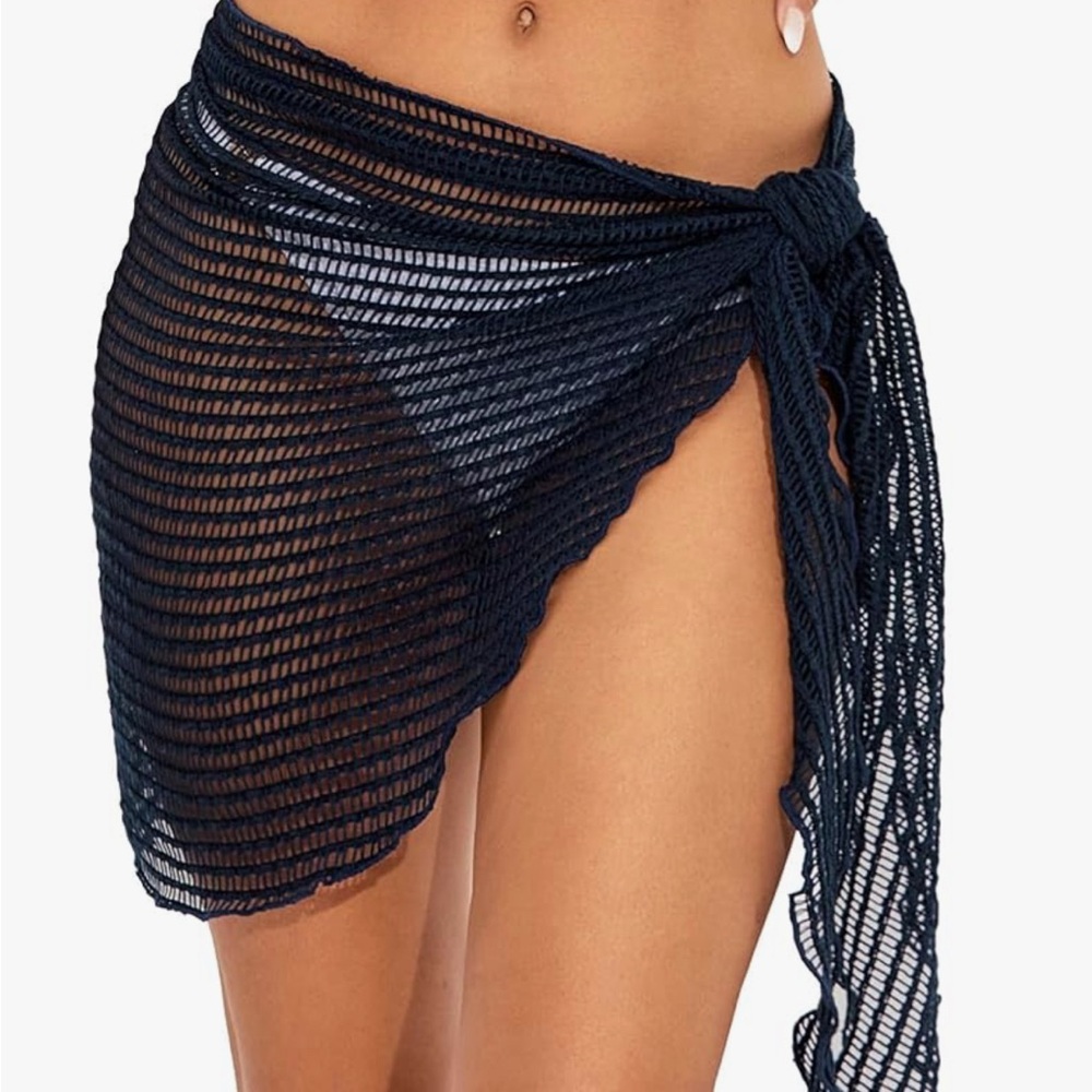 Navy Blue Women's Swim Cover-Up Sarong